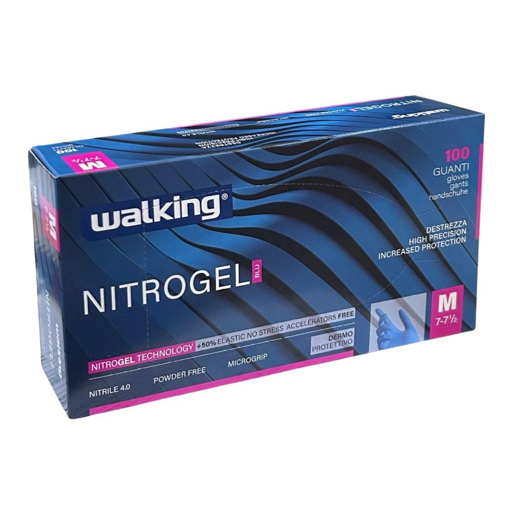 Guanti in nitrile WALKING NITROGEL BLU - taglia M - 4 gr - 100 PZ