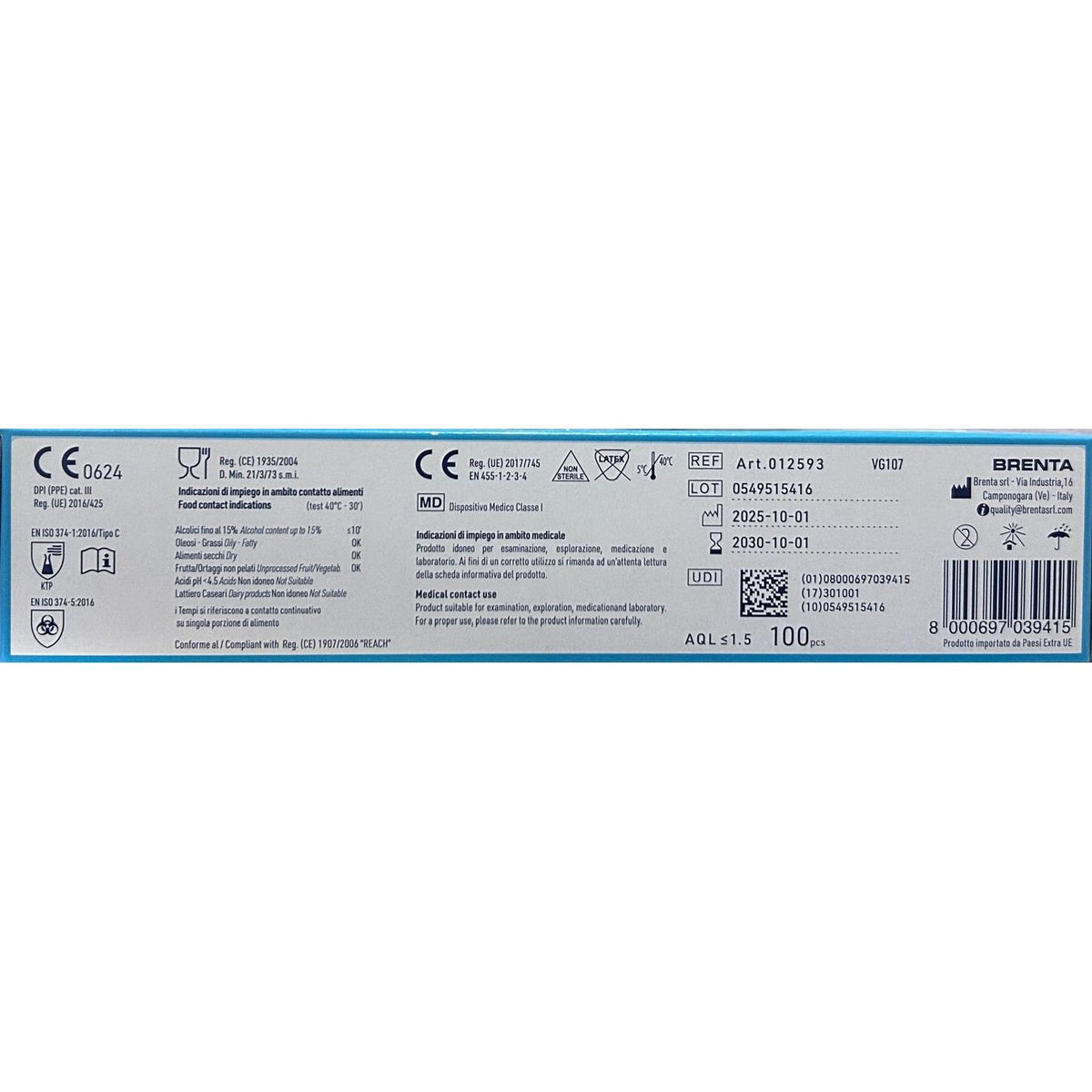 Guanti in NITRILE FIT WALKING BLU - taglia L - 3 gr - 100 PZ