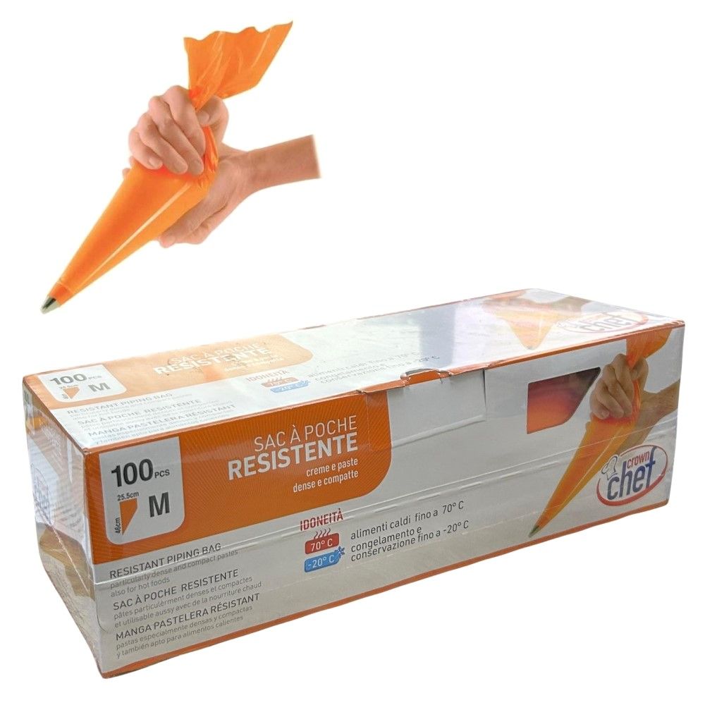 100 Sac à Poche M monouso Arancioni RESISTENTE professionali 46x25.5 cm