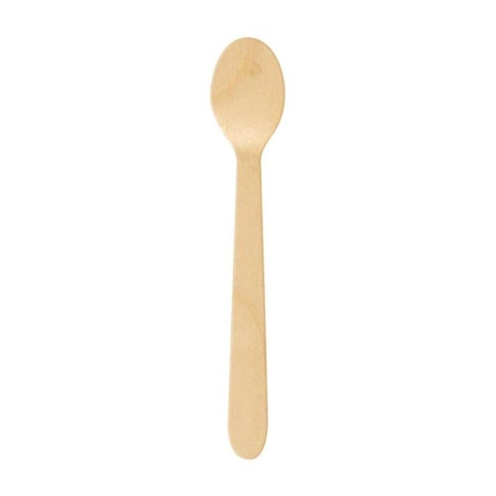 100 Cucchiaini in legno di betulla - monouso - biodeagradabili - 11 cm