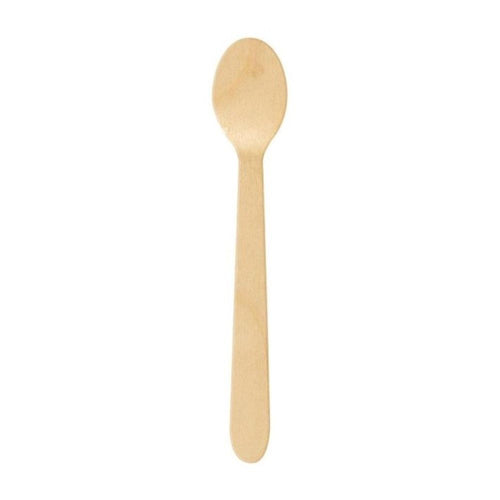 100 Cucchiaini in legno di betulla - monouso - biodeagradabili - 11 cm