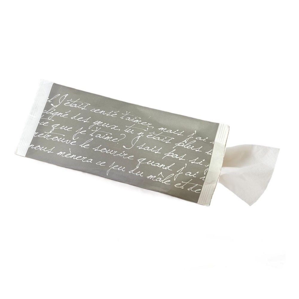 Busta Portaposate STORY con tovagliolo bianco 2 veli 38x38 cm