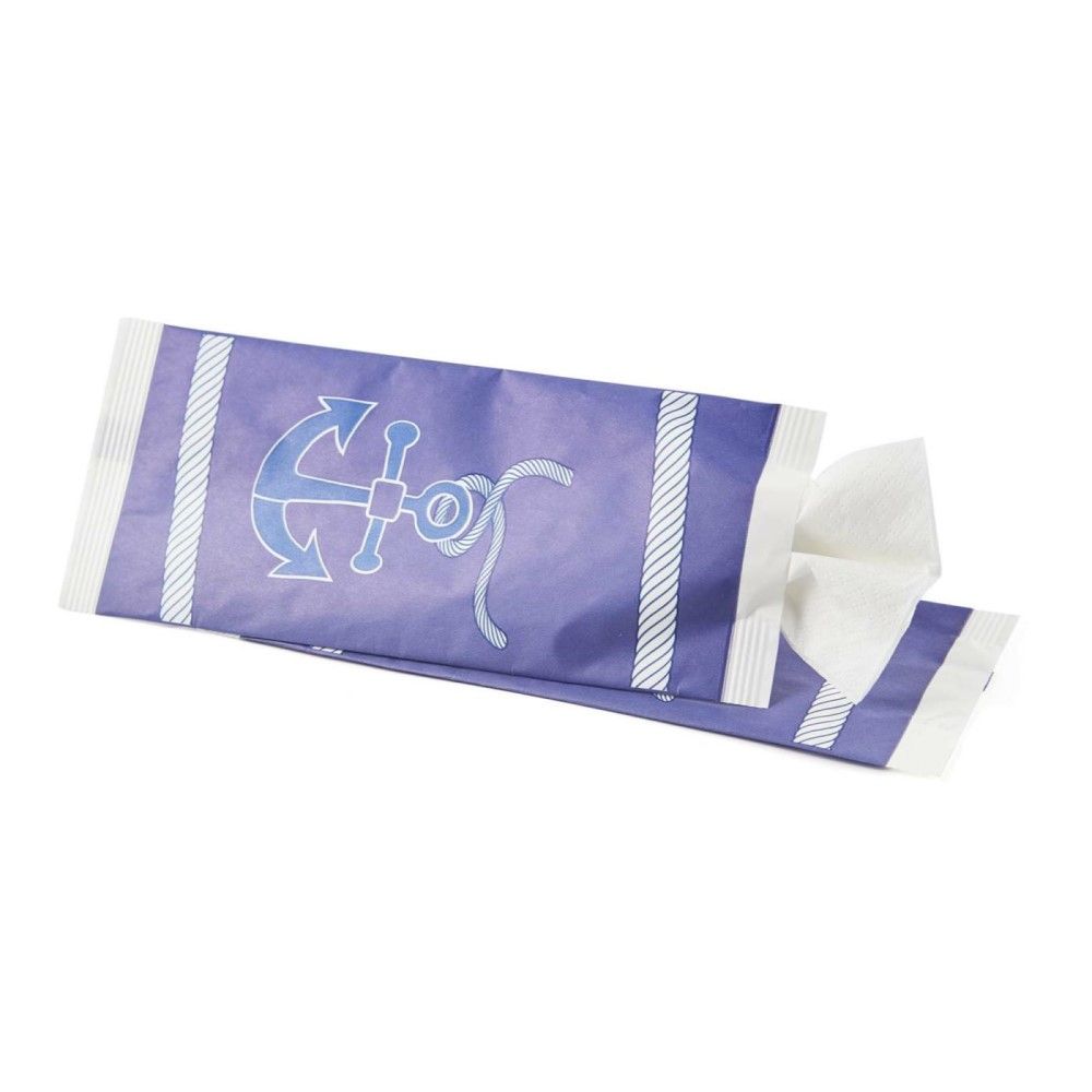 Busta Portaposate MARINA con tovagliolo bianco 2 veli 38x38 cm