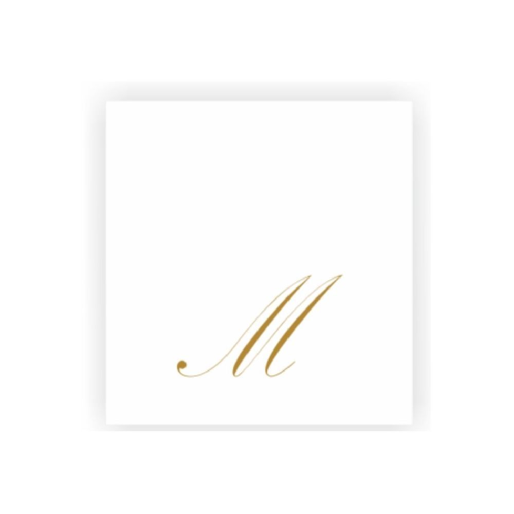 Conf. da 20 tovaglioli in carta 25x25 cm - 2 veli con iniziali LETTERA M