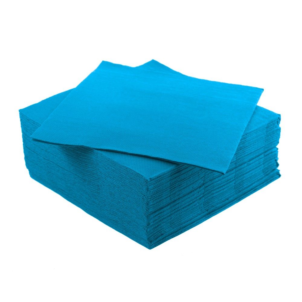 40 Tovaglioli punta a punta in carta 2 veli 38x38 cm colore TURCHESE