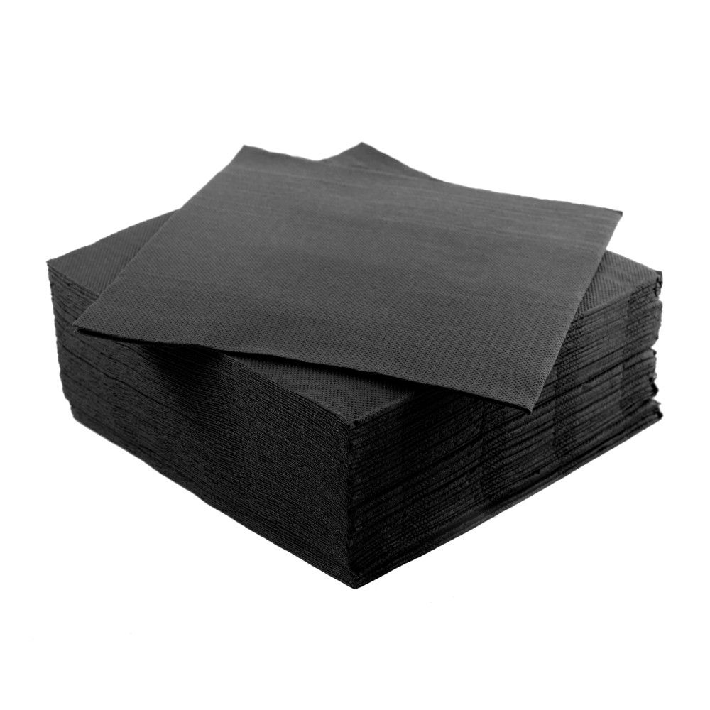 40 Tovaglioli punta a punta in carta 2 veli 38x38 cm colore NERO