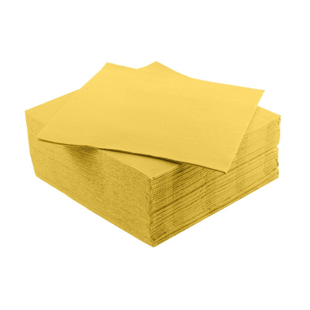 40 Tovaglioli punta a punta in carta 2 veli 38x38 cm colore GIALLO