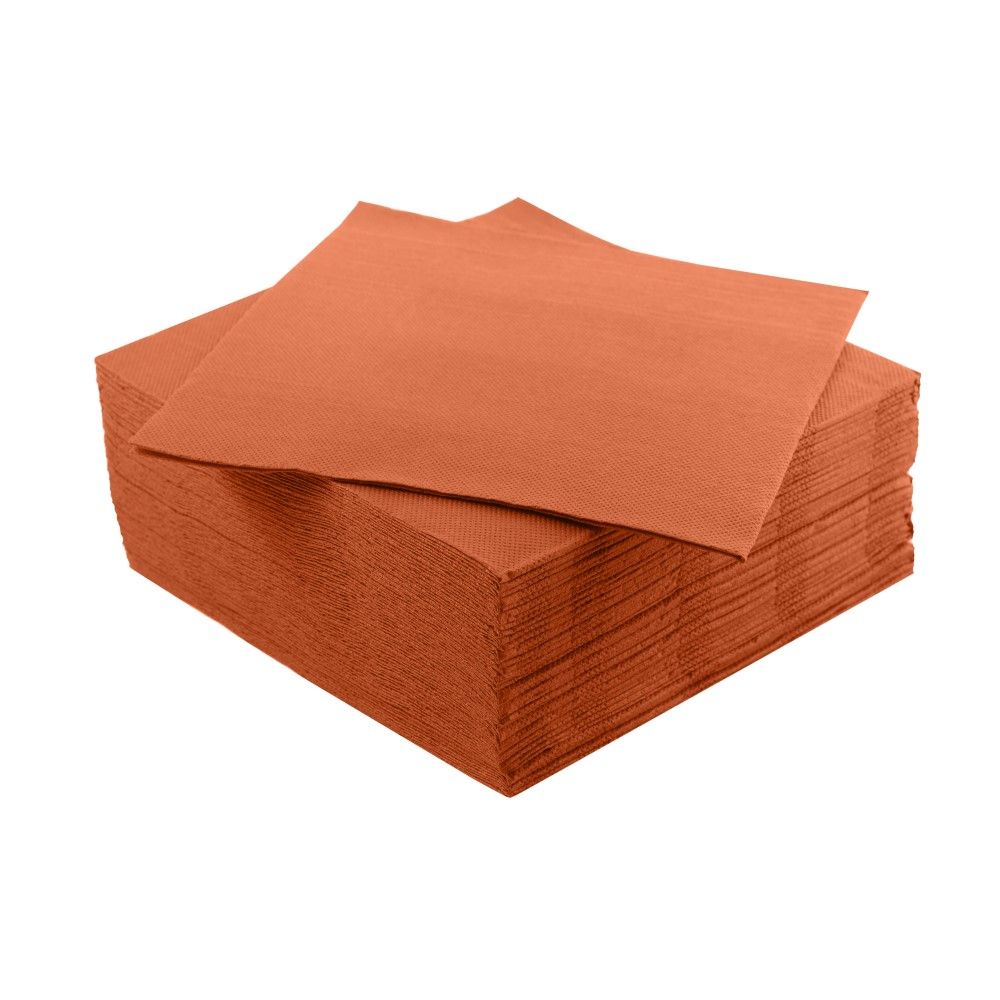40 Tovaglioli punta a punta in carta 2 veli 38x38 cm colore ARANCIONE