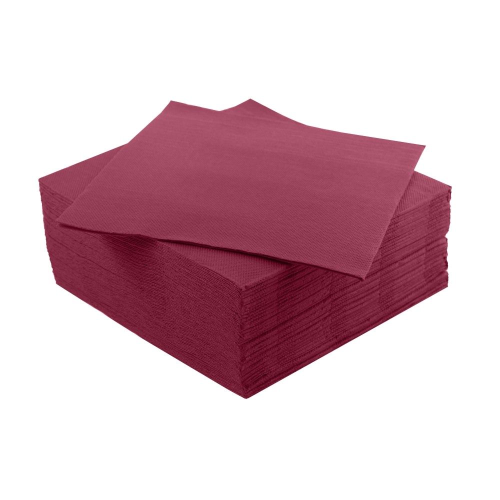 40 Tovaglioli punta a punta in carta 2 veli 38x38 cm colore BORDEAUX