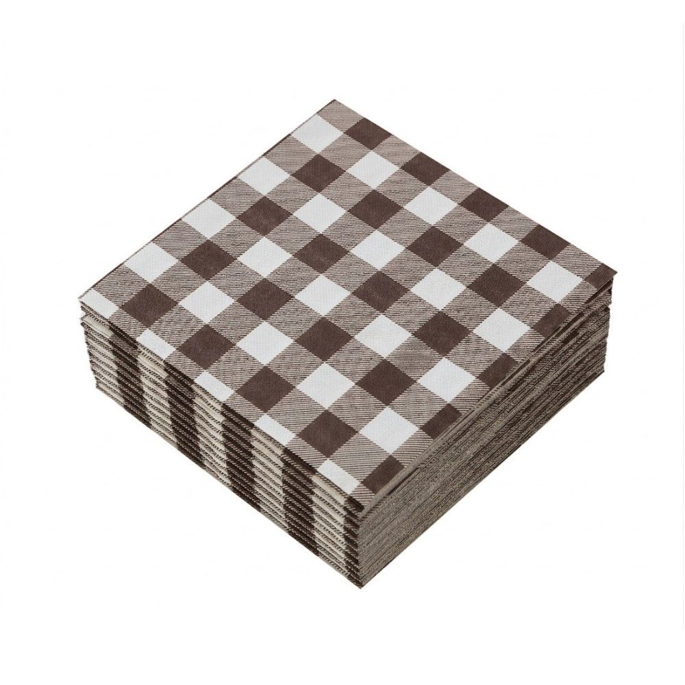 40 Tovaglioli punta a punta  in carta BISTROT CIOCCOLATO 2 veli 38x38 cm