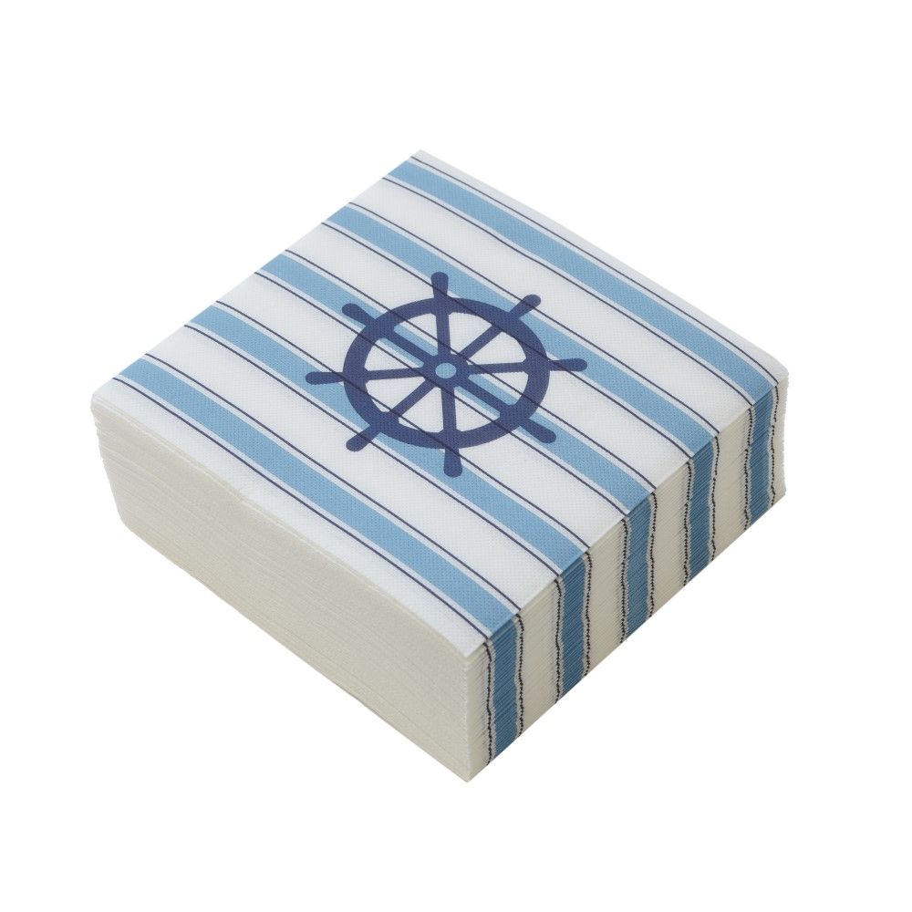 40 Tovaglioli punta a punta  in carta stile NAUTICA 2 veli 38x38 cm