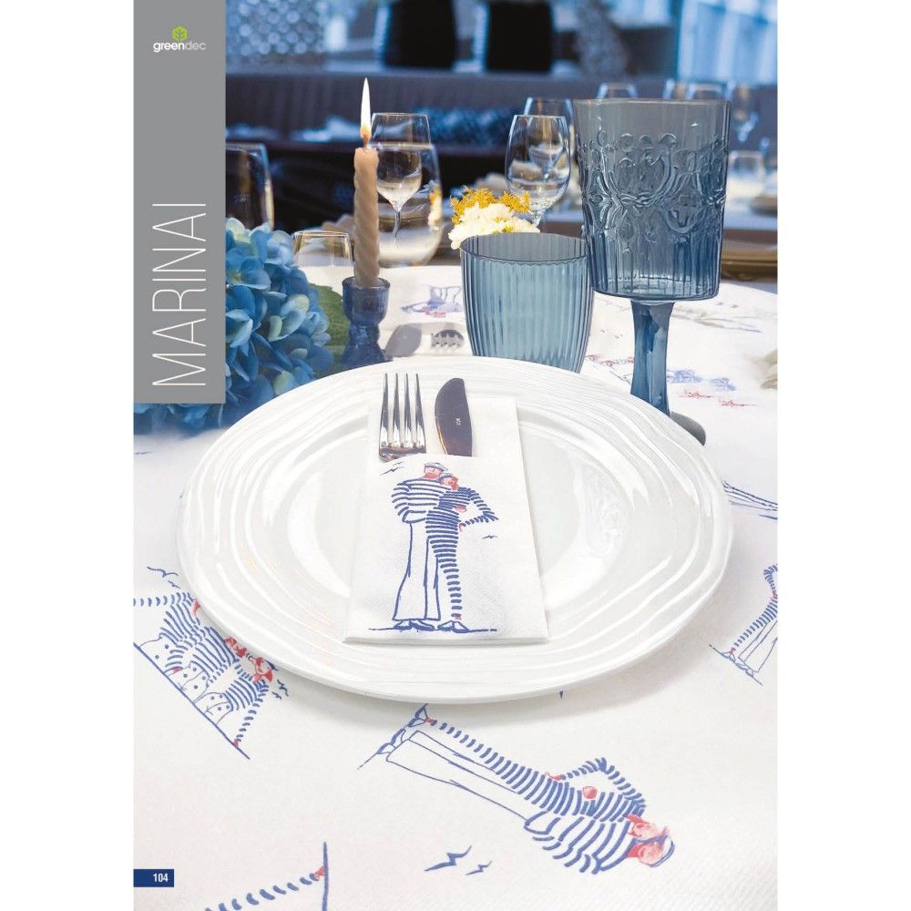 50 Tovaglioli DRY in AIRLAID 40x40 cm MARINAI BLU