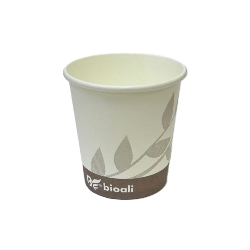 50 Bicchieri carta CAFFE' da 90 ml BIOALI interno BIANCO - riciclabili