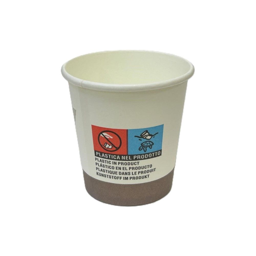 50 Bicchieri carta CAFFE' da 90 ml BIOALI interno BIANCO - riciclabili