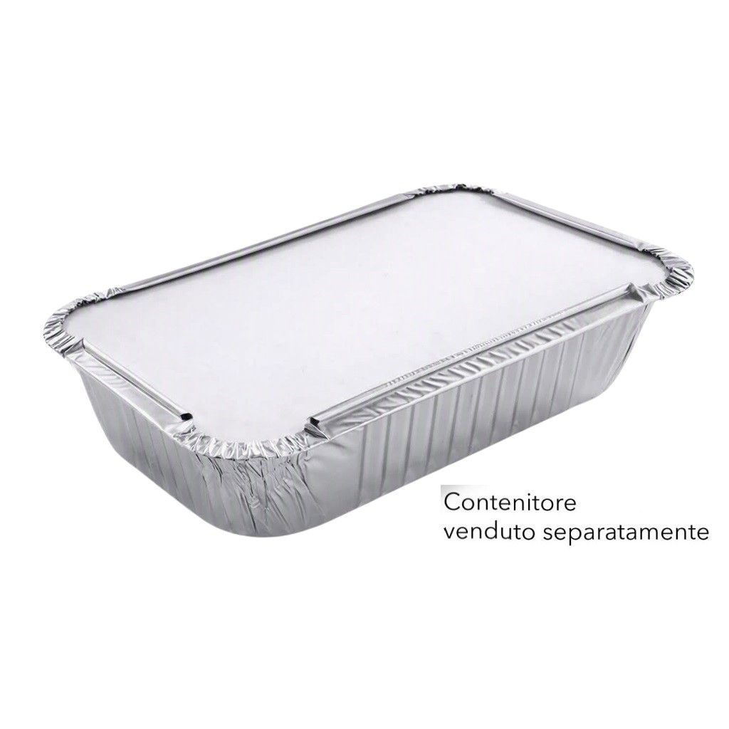 100 COPERCHI 19.5x10.3 cm x Vaschette Alluminio R95 - bordo L