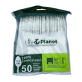 50 CUCCHIAI in CPLA Compostabili e Biodegradabili colore Bianco
