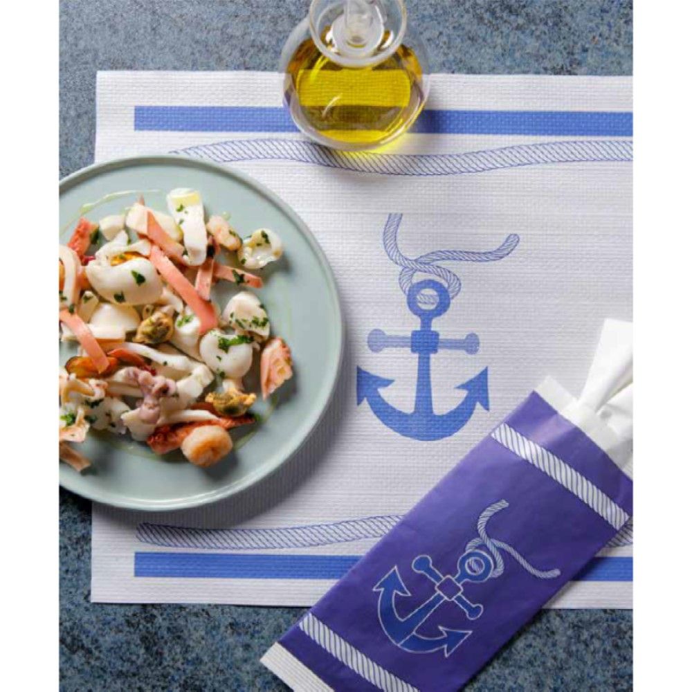 Busta Portaposate MARINA con tovagliolo bianco 2 veli 38x38 cm