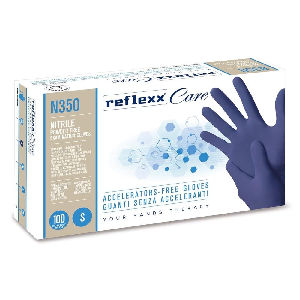 REFLEXX N350 Guanti in Nitrile IPOALLERGENICI - 3.2 gr - TG S - 100 pz