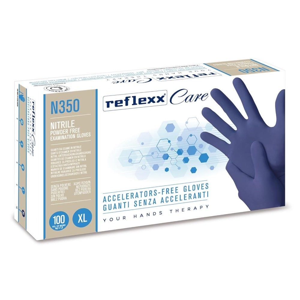 REFLEXX N350 Guanti in Nitrile IPOALLERGENICI - 3.2 gr - TG XL - 100 pz