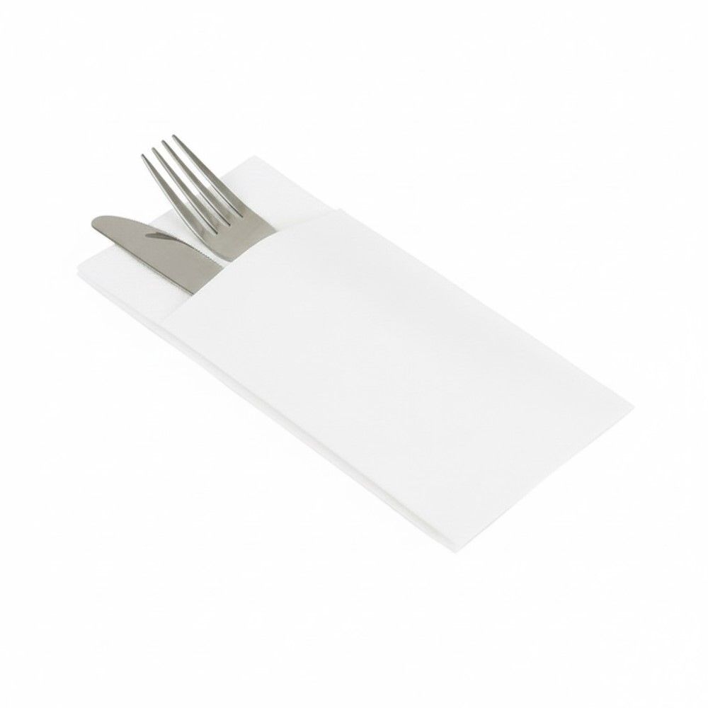 50 Tovaglioli Pocket AIRLAID DRY BIANCO 40x35 cm con Tasca Portaposate