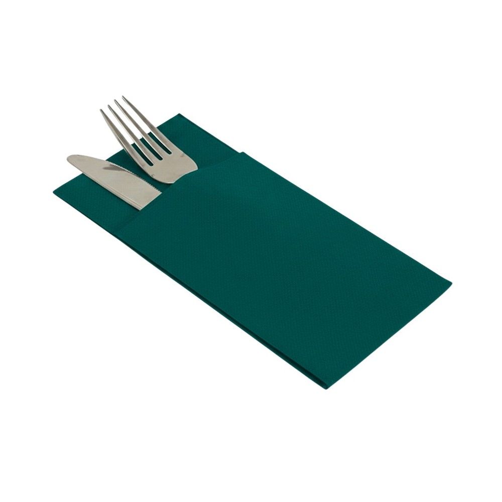 50 Tovaglioli Pocket AIRLAID DRY VERDE SCURO 40x35 cm Tasca Portaposate