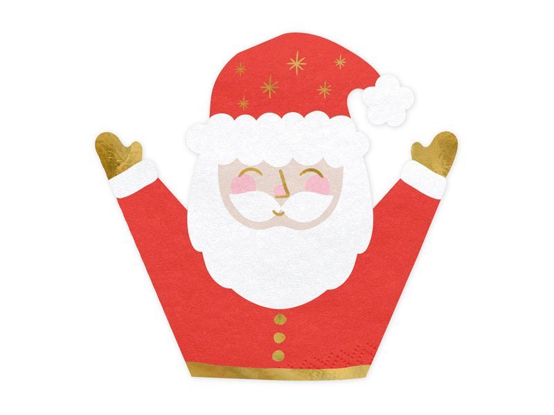 Confezione 20 pz TOVAGLIOLI carta BABBO NATALE 16x15 cm