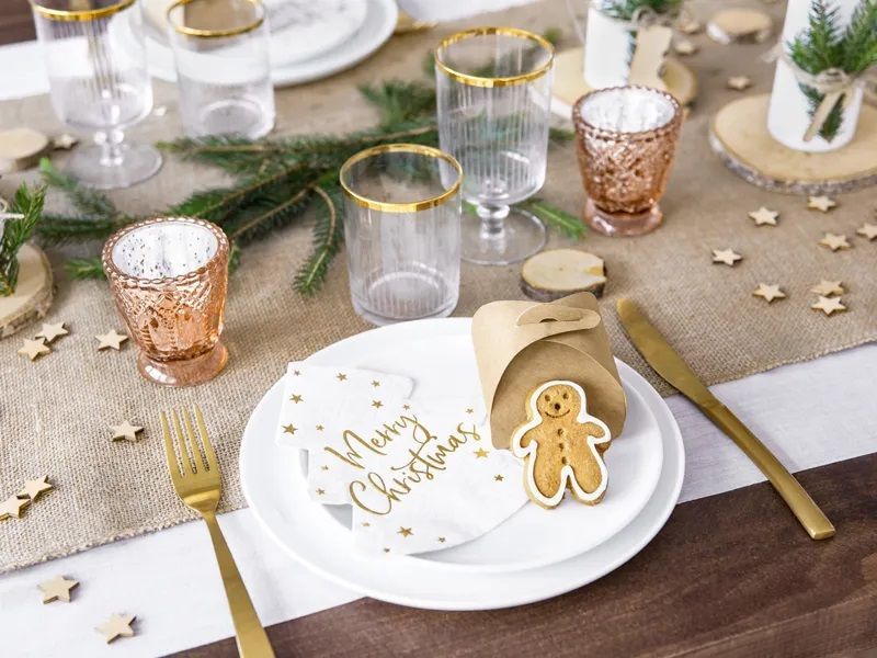 Confezione 20 pz Tovaglioli carta ALBERO DI NATALE MERRY CHRISTMAS