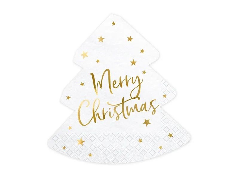 Confezione 20 pz Tovaglioli carta ALBERO DI NATALE MERRY CHRISTMAS