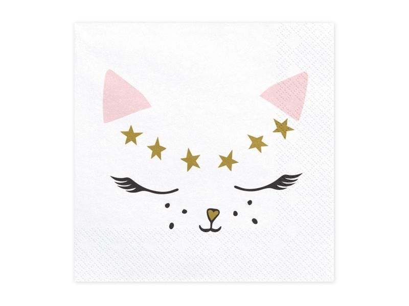 20 PEZZI Tovaglioli Tovagliolo carta CON GATTO MEOW per feste e party