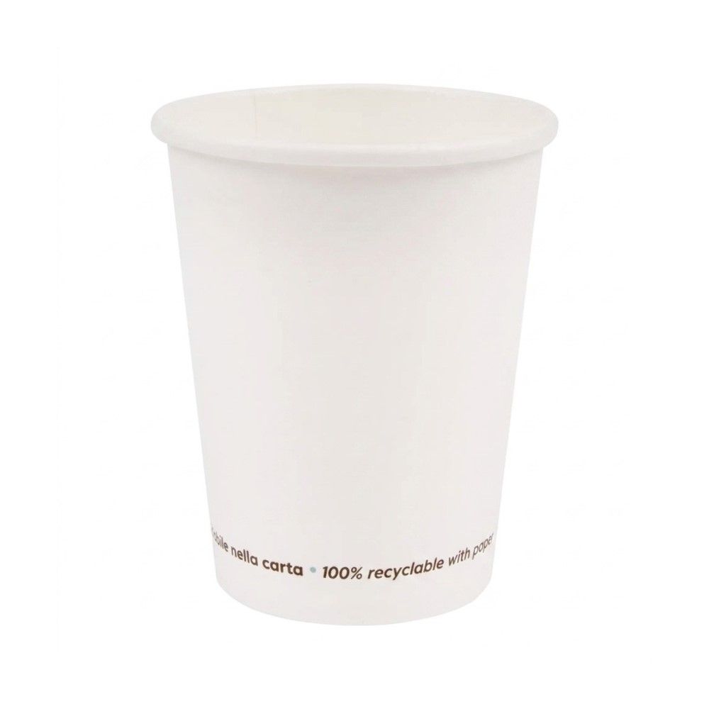 50 Bicchieri in Carta colore BIANCO riciclabili ecologici - 350 ml