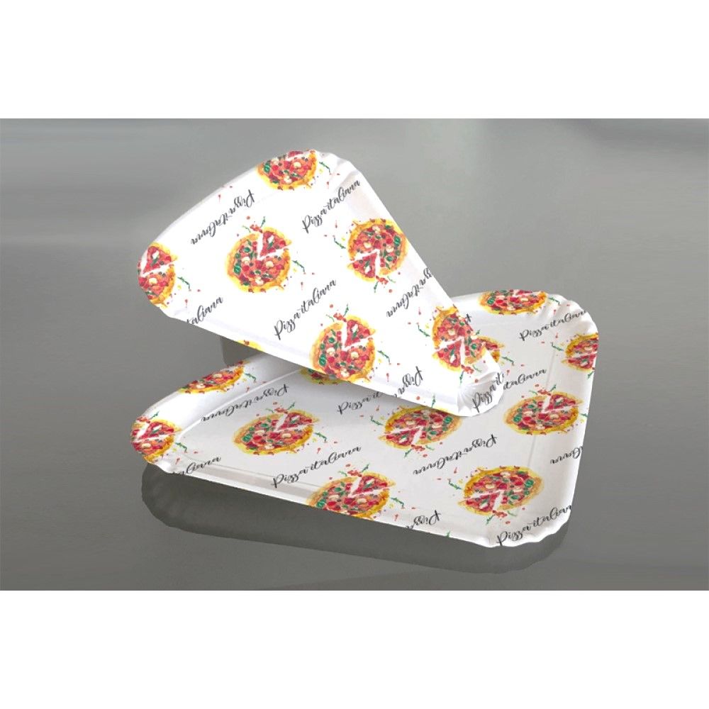 50 PEZZI Piatto PIZZA in Cartoncino Politenato misura 1/8 carta 350 gr