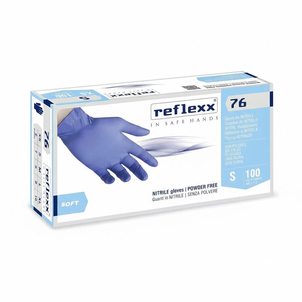 REFLEXX R76 Guanti in nitrile senza polvere 3.5 gr TG S - 100 PZ