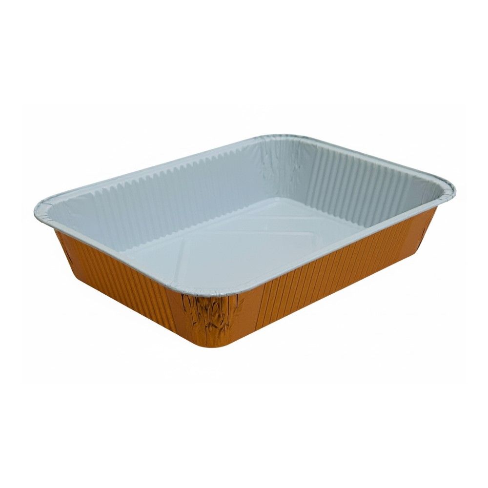20 Vaschette Alluminio R30 RAMATE E LACCATE 24x18 cm 4 porzioni Bordo G