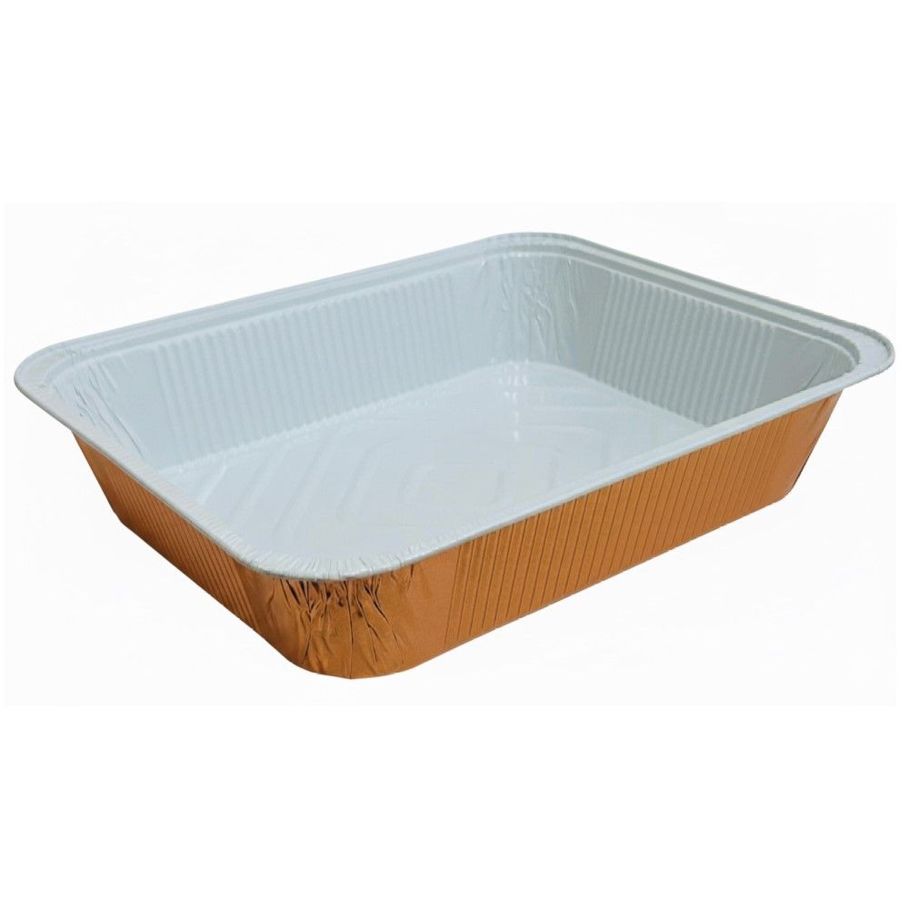 10 Vaschette Alluminio R45 RAMATE E LACCATE 32x26 cm 8 porzioni Bordo G