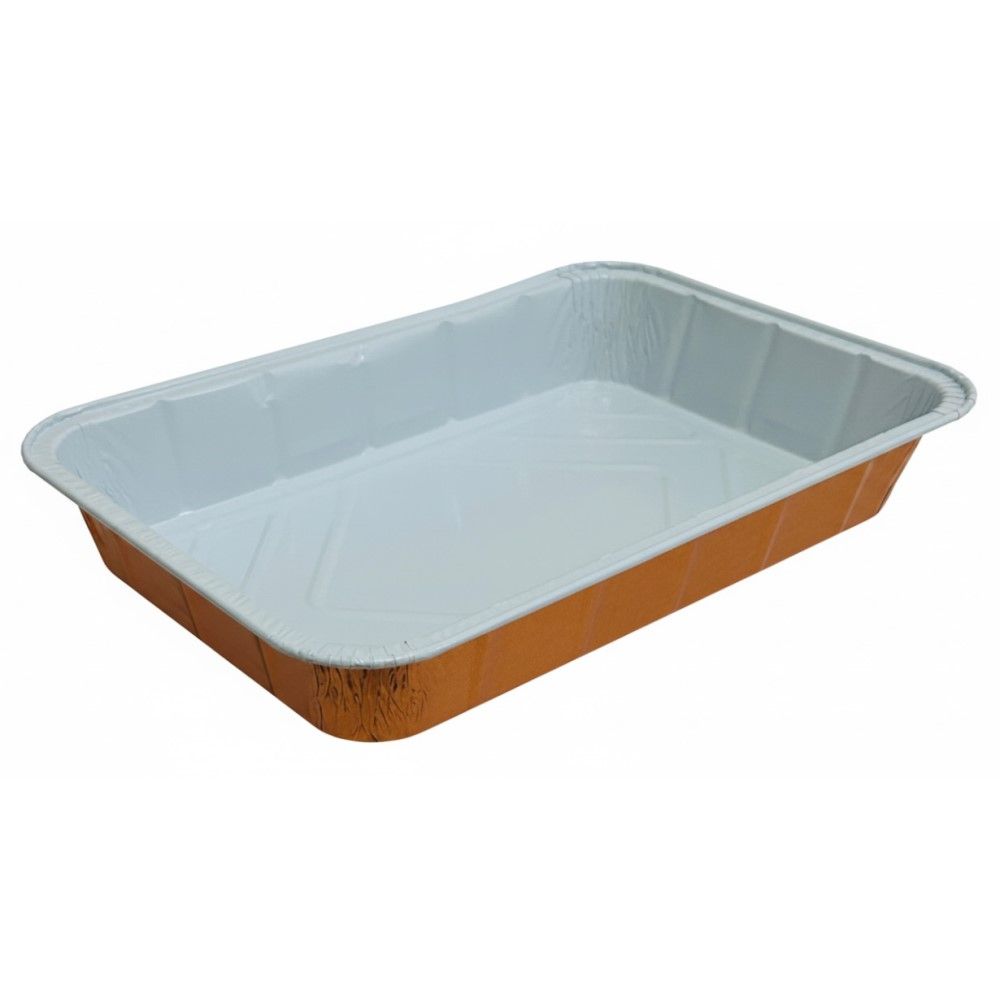 10 Vaschette Alluminio R49 RAMATE E LACCATE 32x22 cm 6 porzioni Bordo G