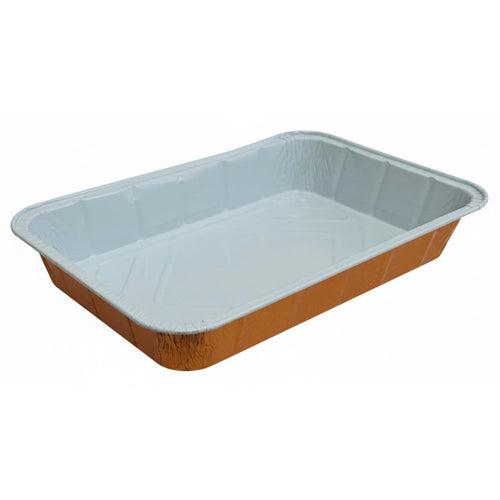 10 Vaschette Alluminio R49 RAMATE E LACCATE 32x22 cm 6 porzioni Bordo G
