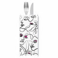 125 Buste Portaposate FASHION con tovagliolo bianco 2 veli 38x38 cm