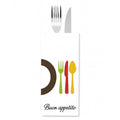 125 Buste Portaposate ALLEGRE POSATE c/tovagliolo bianco 2 veli 38x38 cm