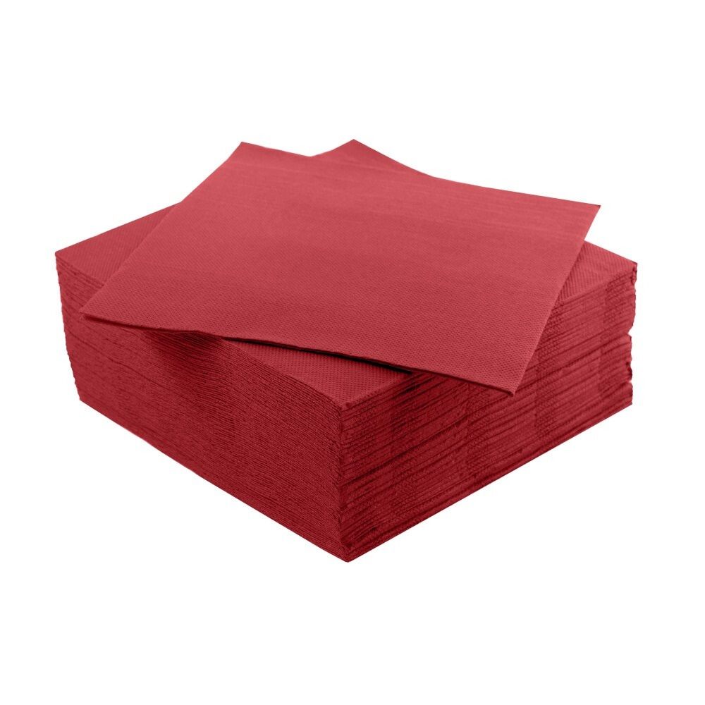 40 Tovaglioli punta a punta in carta di colore ROSSO 2 veli 38x38 cm