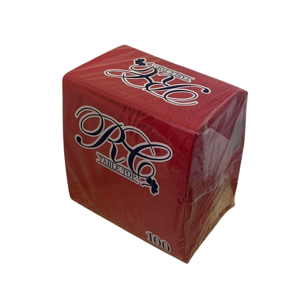 100 Tovaglioli Aperitivo in carta 2 veli 24x24 cm colore ROSSO