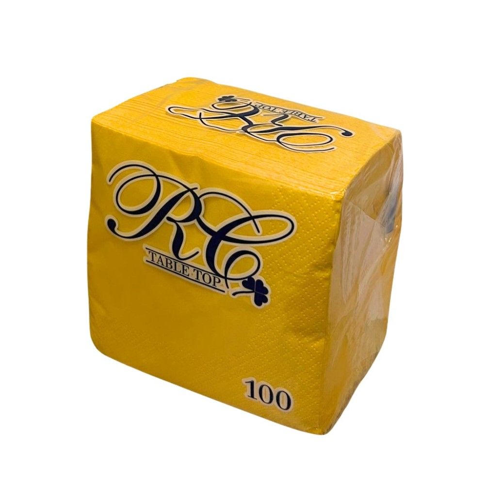 100 Tovaglioli Aperitivo in carta 2 veli 24x24 cm colore GIALLO