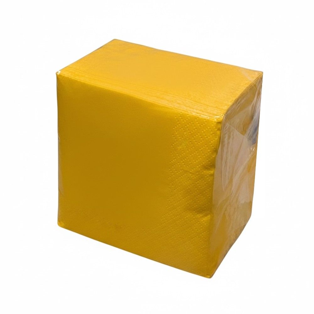 100 Tovaglioli Aperitivo in carta 2 veli 24x24 cm colore GIALLO