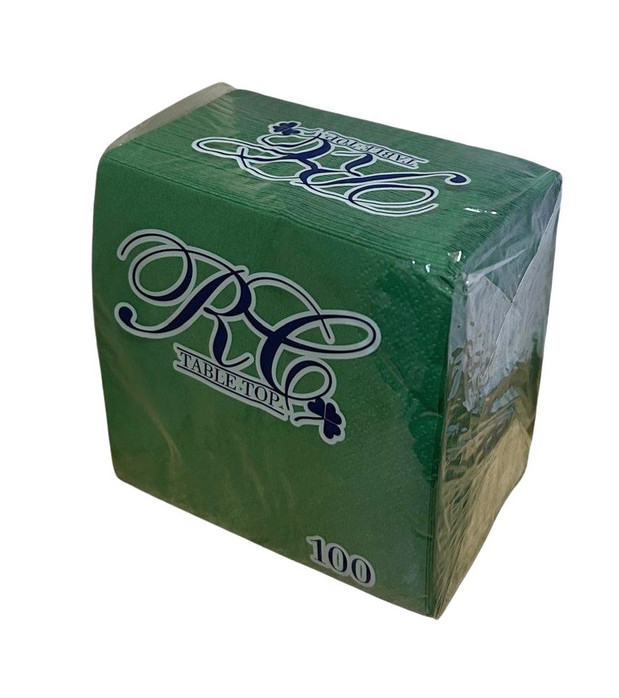 100 Tovaglioli Aperitivo in carta 2 veli 24x24 cm colore VERDE FORESTA