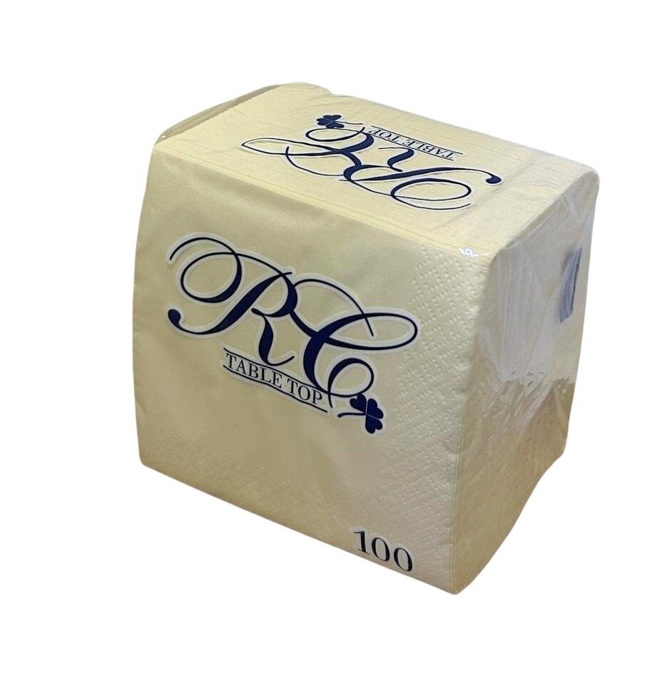 100 Tovaglioli Aperitivo in carta 2 veli 24x24 cm colore CREMA