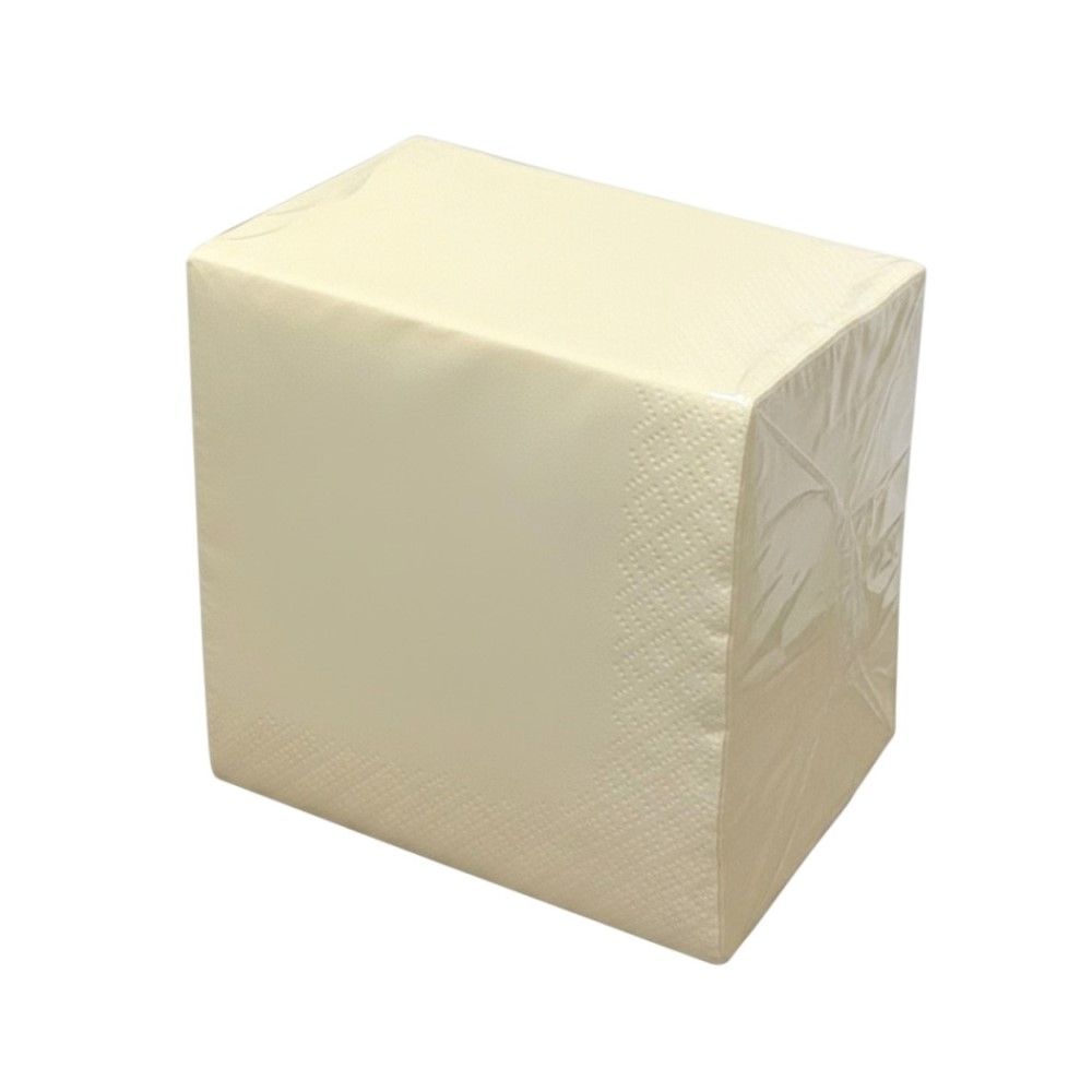 100 Tovaglioli Aperitivo in carta 2 veli 24x24 cm colore CREMA