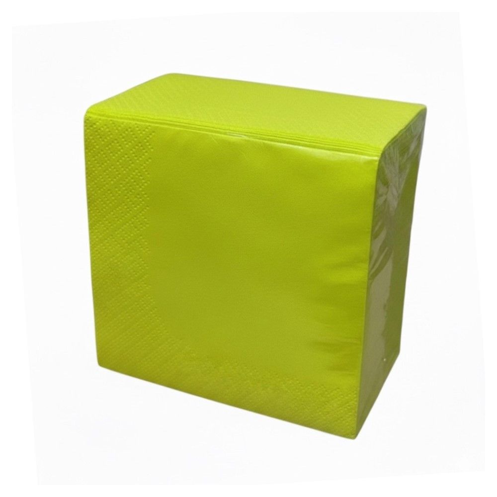 100 Tovaglioli Aperitivo in carta 2 veli 24x24 cm colore VERDE ACIDO