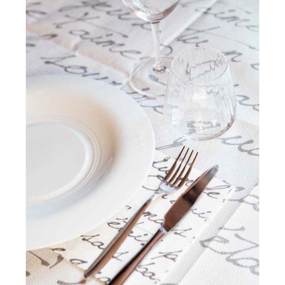 Busta Portaposate STORY con tovagliolo bianco 2 veli 38x38 cm