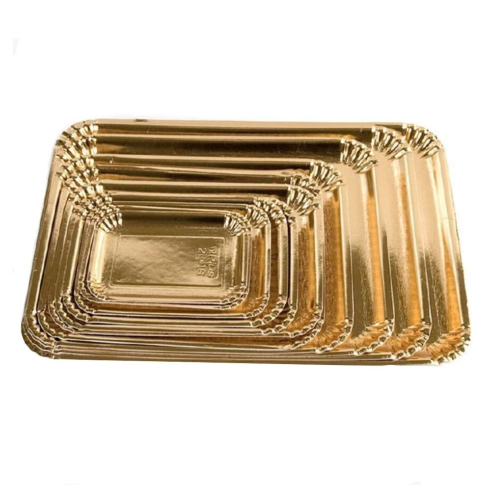 Conf. da 3 PEZZI Vassoio Cartone Alimentare ORO mis. ROMA 8- MILANO 8BS