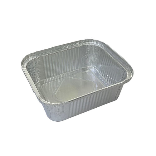 100 Contenitori Vaschette Alluminio R10 14.4x12 cm - 1 porzione bordo L