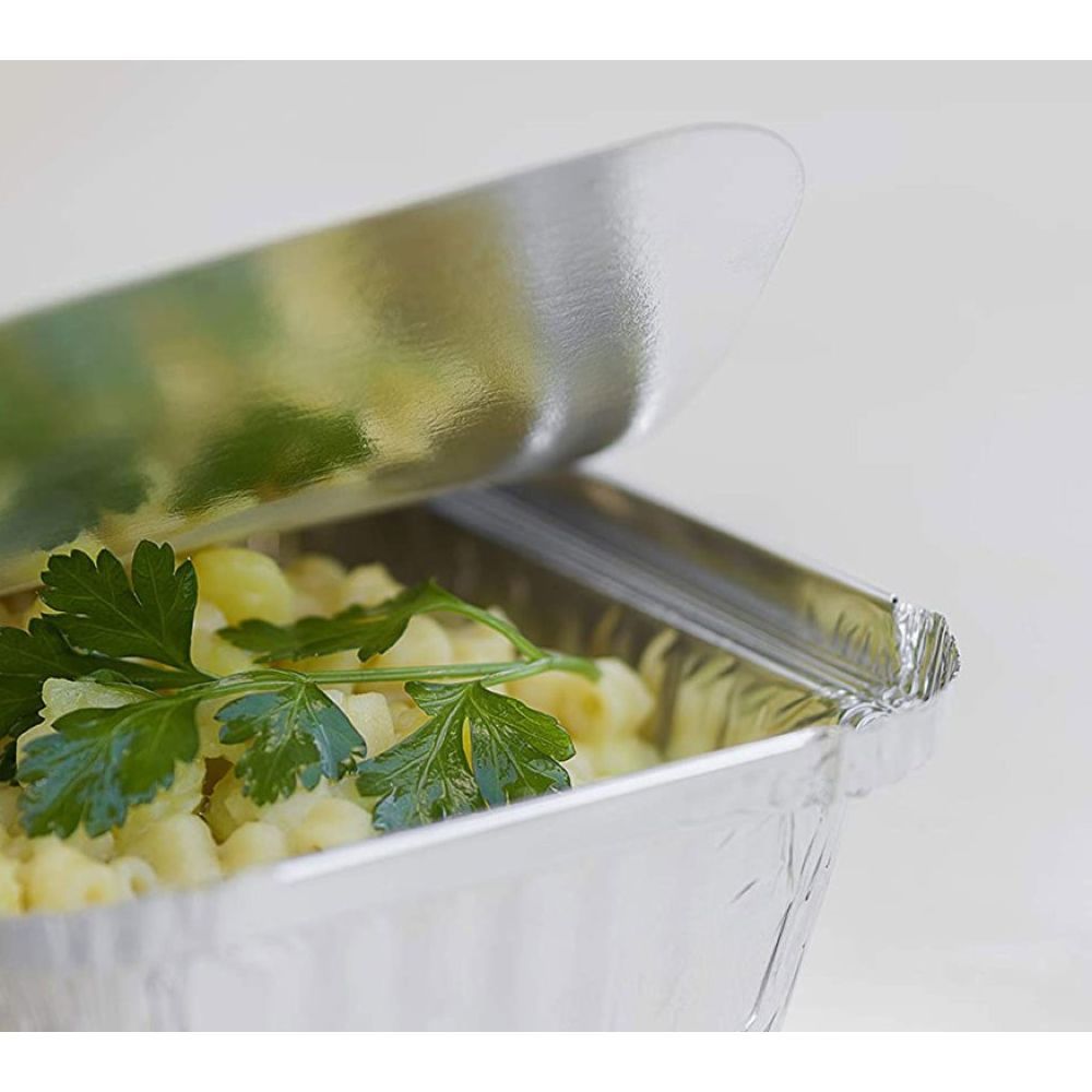 50 Contenitori Vaschette Alluminio R48 32x26cm - 8 porzioni bordo L